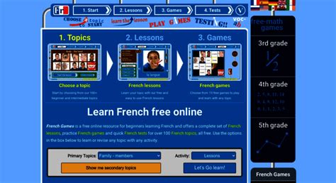 French games, lessons + tests to learn French free online .